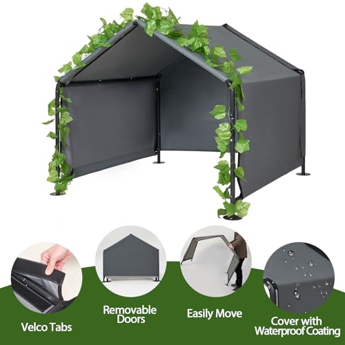 Large Dog Shades for Outside - LitaiL Outdoor Dog Kennel for Small Dogs, 47.2" x 47.2" x 39.4" Outdoors Sun Rain Canopy Pet House, Waterproof Dog House Pet Canopy Shelter for Small Animals - color: Grey, size: Extra Large