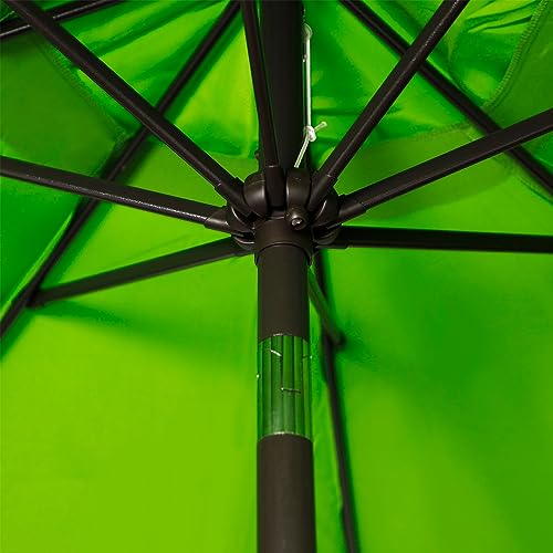 Blissun 9' Outdoor Patio Umbrella, Outdoor Table Umbrella, Yard Umbrella, Market Umbrella with 8 Sturdy Ribs, Push Button Tilt and Crank - color: Lime