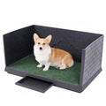 Dog Grass Pad with Tray, Puppy Potty Training System with 3 High Walls - Splashproof and Easy to Build, 2 Reusable Premium Grass Pads, Indoor Drawer-Type Fake Turf Pee Litter Box for Small Dogs