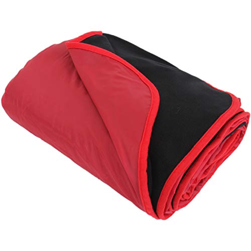 Threadart Personalized Outdoor Rainproof & Windproof Thick Stadium Blanket | for Camping, Picnic, Sports, Festivals, Football, Baseball, Concerts, Parks, Beach 55" x 79" - color: Black/Red