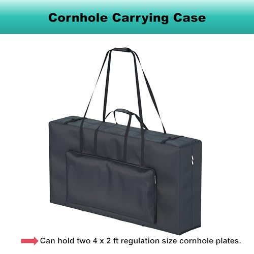 Cornhole Carrying Case, Cornhole Bag Tote Fits 4' x 2' Regulation Size Board, Heavy duty 600D Waterproof Oxford Fabric, Large Pockets for Cornhole Outdoor Games,Only Bag.