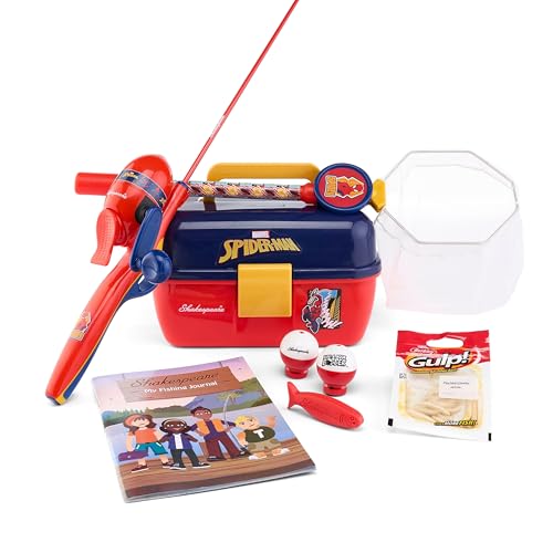Shakespeare Youth Fishing Reel and Rod Combo - color: Marvel Spiderman 7pc Kit