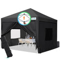 Quictent Privacy 8x8 Pop up Canopy Tent with Sidewalls and Roll-up Ventilated Windows, One Person Easy Setup, Outdoor Commercial Gazebo Shelter Enclosed Waterproof, Bonus 4 Sandbags - color: Black, size: 8x8ft