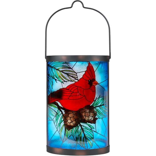 MUMTOP Hanging Solar Lanterns Outdoor Waterproof, Christmas Lantern Cardinal Solar Lights Outdoor Decorative Solar Lanterns Tabletop Lamp for Patio Garden Yard Christmas Decor - style: Christmas