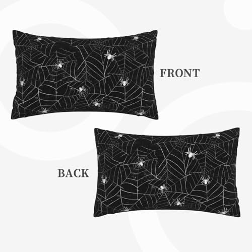 Halloween Spiderwebs Lumbar Pillow Covers 12x20 Set of 2 Black and White Decorative Throw Pillow Cover Spider Webs Rectangle Pillowcases Cushion Covers for Couch Bed Sofa Decor - color: Black Beige, size: 20" x 12" (Pack of 2)