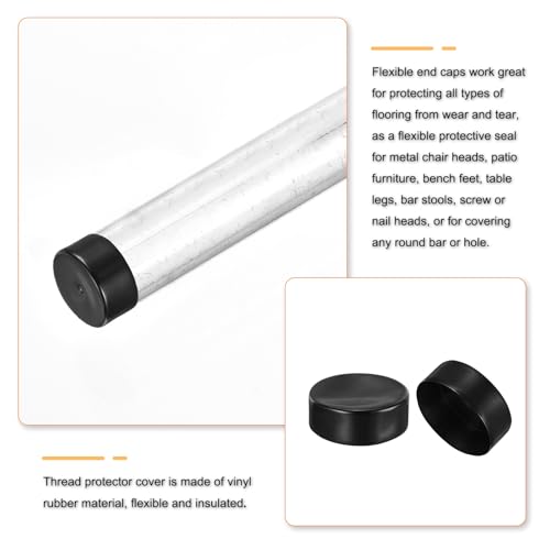 uxcell 140mm(5 1/2") Rubber End Caps, Round Vinyl Plug Insert Plastic End Caps for Tubing, Fence, Pipe Post, Furniture, Railing, Black, 50mm Height - color: Black, size: 140mm(5 1/2") X 50mm H