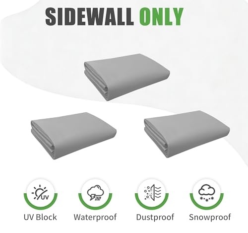 3PCS Grill Gazebo Replacement Sidewall, 5' x 8' Outdoor BBQ Gazebo Sunwall,(Gray) - color: Gray