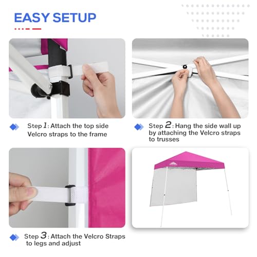 EAGLE PEAK Sunwall/Sidewall for 10x10 Slant Leg Canopy Only, 1 Sidewall, Pink - color: Pink