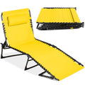 Best Choice Products Patio Chaise Lounge Chair, Portable Outdoor Folding Recliner for Lawn, w/ 8 Positions, Handles, 300lb Capacity - Yellow - color: Yellow