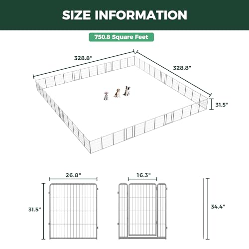 FXW Aster Dog Playpen Designed for Yard, 32inch 48 Panels - size: 32"H & 48 Panels