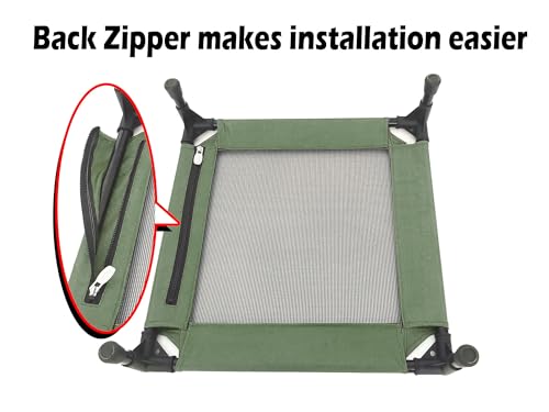 Pozico Elevated Pet Bed with Breathable Mesh for Small Cat and Dog, Raised Cooling Pet Cot for Puppy and Kitty, 18.9x18.9 inch (Olive Green Bed) - color: Olive Green Bed