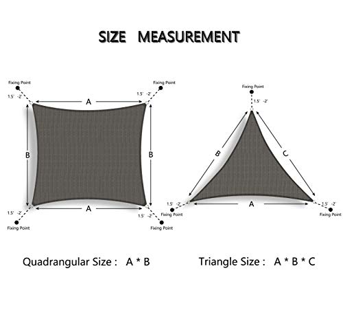 Tronssien Triangle 16'x16'x23' Sun Shade Sail, 95% UV Blockage Canopy Awning for Outdoor Patio and Garden, Yard Activities - color: Graphite, size: 16'x16'x23'
