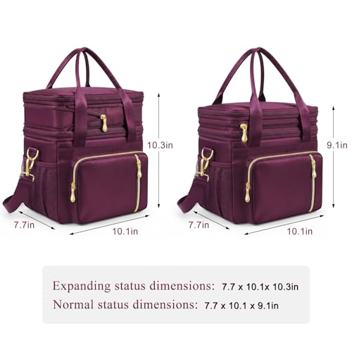 MIYCOO Lunch Bag & Lunch Box for Women Men, Double Deck Leakproof Insulated Soft Large Adult Camping Cooler bag for Work, Beach, Picnic, Travel (Purple, 15L) - color: 3 - Purple