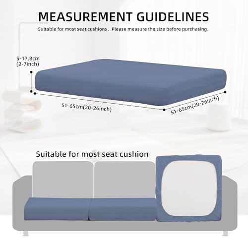 8Pcs Outdoor Cushion Covers, Patio Cushion Covers,Stretch Elastic Slipcovers, Replacement Washable & Reusable Furniture Protector for Patio Couch (Grey Blue,Cover Only) - color: Grey Blue, size: 8Pcs-Solid color