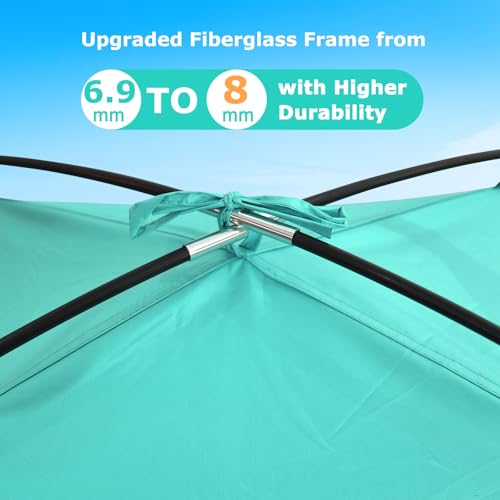COMMOUDS Beach Tent Sun Shade for 3/4/6/8 Person, UPF 50+ Beach Sun Shelter Canopy Tent, Lightweight, Easy Set Up and Carry - color: Turquoise, size: 4 Person