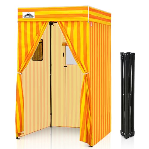 EAGLE PEAK Flex Compact 4x4 Pop-up Canopy Changing Room, Portable Privacy Dressing Room for Indoor Fashion Photoshoots, Camping, or Pool, Yellow/Orange - color: Yellow/Orange, size: 4x4 ft