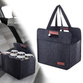 Foldable Drink Carrier Tote Bag with Leak Resistant Compartments, Multi Cup Beverage Organizer with Handle, Insulated Divider for Coffee, Takeout, Car Travel, Picnic, Grocery Transport (6 Cups) - color: 6 Cups