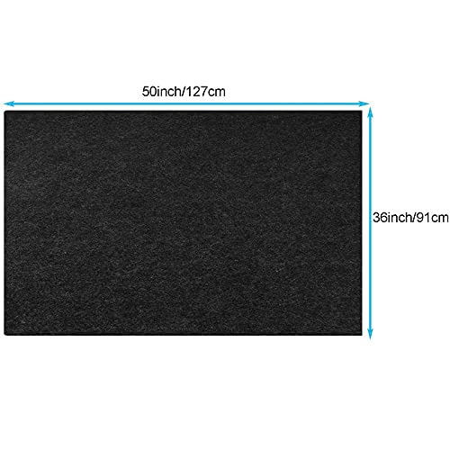 Tirifer Fireproof Fireplace Hearth Rug, Fireplace Mat for Hearth, Rectangular Non Slip Fire Carpet Protection Mat Flame Resistant Pad Protects Floors Patio from Sparks Embers(50'' x 36'') - size: 50" x 36"