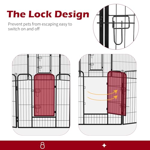 FDW Dog Playpen Dog Pen Dog Kennel 24 Panels 32 Inch Height Indoor Outdoor Folding Metal Portable Puppy Exercise Pen Heavy Duty Dog Fence for Yard Camping,Black - style: 24 Panels