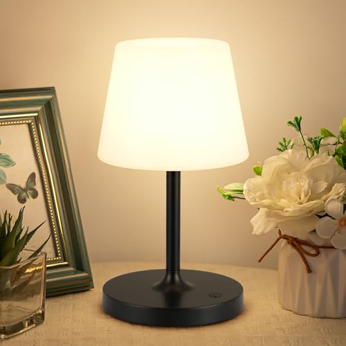 Kakanuo Black Cordless Shower Lamp Waterproof, Rechargeable Cordless Lamp with 4000mAh Battery, Touch Dimmable Table Lamp for Outdoor, Kitchen, Bathroom, Camping, Patio, IP54 - color: Black