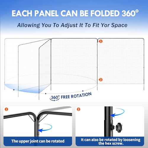 Backstop Net System for Backyard – Heavy Duty Sports Barrier Net with Steel Posts, Movable/Socketed Ball Stop Net for Soccer, Baseball, Training - size: 30FT Wide, style: Upgraded Socketed-1.75 Inch Net
