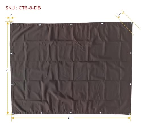 Mytee Products 6' x 8' Dark Brown Canvas Tarp 12oz - Water Resistant & Breathable - Heavy Duty Tarps - Multipurpose Tarpaulin Cover for Camping Tent - color: Dark Brown (1 Pc), size: 6' x 8'