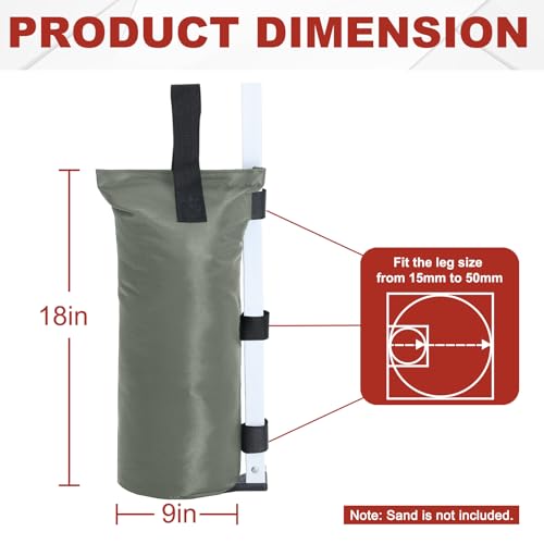 ABCCANOPY Canopy Weights Set of 4-120LBS Sand Bags for Pop up Tent, Weight Bags for Outdoor Gazebo, Trampoline, Pergola, Gray (Without Sand) - color: Gray, size: 120lbs