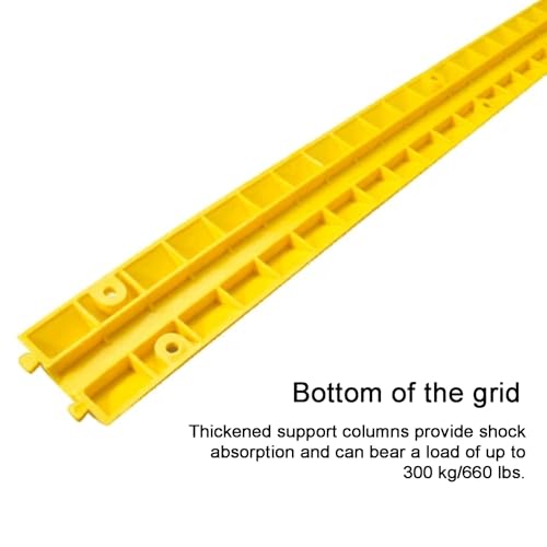 Floor Cable Cover, PVC Cable Protector Ramp, 1-Channel Modular Speed Bump with 6 Bolts, 660lbs Load Capacity, for Indoor Outdoor Use(Yellow,100x10x2cm/39x4x0.8in) - color: Yellow, size: 100x10x2cm/39x4x0.8in