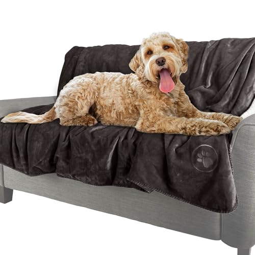 PETMAKER Dog Blanket - 80x100in Reversible Sherpa Blanket - Throw Blankets for Bed, Couch, or Car - Machine Washable Puppy Essentials (Charcoal) - color: Charcoal Gray, size: X-Large