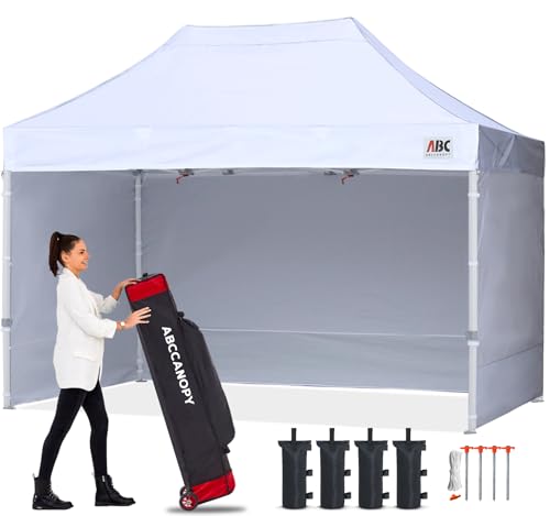 ABCCANOPY Easy Pop Up Canopy Tent with Sidewalls 8X12 Commercial -Series, White - color: White, size: 8X12