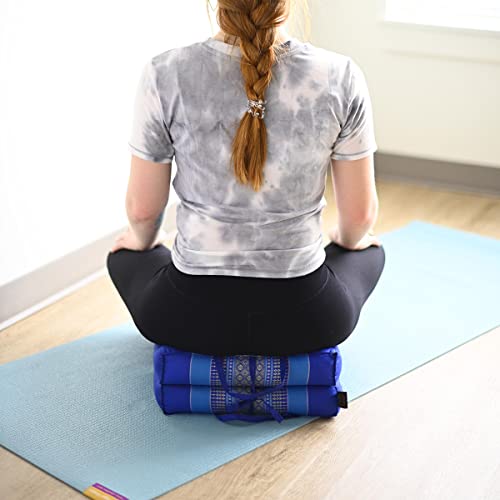 Zafuko Foldable Cushion - Organic Kapok Filling, use Folded and Unfolded for Meditation, Soft Yoga Prop, Portable Cushion