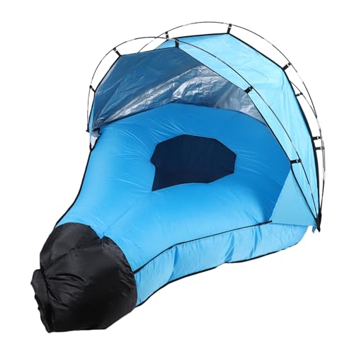 Inflatable Lounger Air Sofa with Detachable Sunshade, Blow Up Beach Bed Tanning Outdoor Couch Chair for Beach, Lake, Camping, Music Festival