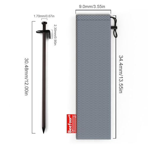 Heavy Duty Steel Tent Stakes - Tarp Pegs Camping Stakes for Outdoor Camping Canopy and tarp, 12 inch 8/10/12PC Pack