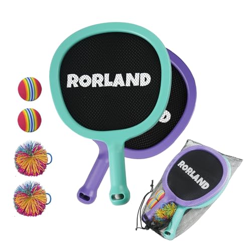 Racquet Paddle Bouncy Ball Play Set for Kids Adults Family Activities Rackets, Indoor Outdoor Play Games,Children’s Pool Beach Sport Toys(with 4 Balls) - color: 3