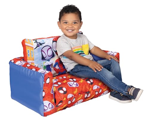 Spidey and his Amazing Friends 2-in-1 Inflatable Sofa Bed, Kids Sofa Couch Fold Out, Foldable Chair Lounger for Toddlers and Kids
