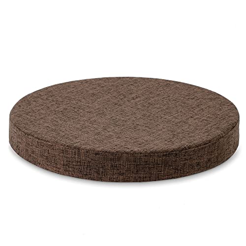 Tromlycs Round Chair Seat Cushion Pad 16 inch for Circle Bistro Chairs Non Slip Foam Cushion Brown - color: Brown, size: 16 inch