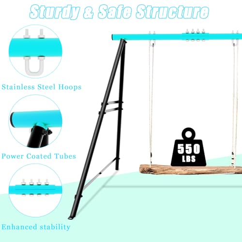 Swing Stand Frame, Heavy Duty 550lbs Capacity Hammock Stand for Backyard, Patio, Garden(Swing NOT Included) - color: Green