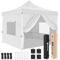 Yesker 10x10 Pop Up Canopy Tent with 4 Sidewalls Portable Folding Outdoor Canopy Easy Setup Gazebo Waterproof Instant Popup Shelter Tent w Wheel Carry Bag sandbags for Events Parties Camping, White - size: 10x10FT White w Sidewalls