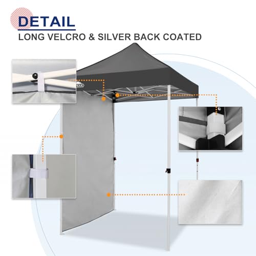 EAGLE PEAK Canopy Sidewall for 5x5 Pop Up Canopy Frame, Single Side Wall Panel Only (Fits 5x5 Straight Leg Frame, Canopy Top or Frame NOT Included), Gray - color: Gray