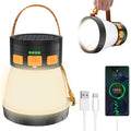 LED Camping Lantern, 1500 Lumens Spotlight Flashlight Rechargeable with Solar Panel Charging, Waterproof Spot Light, 8 Light Modes, 7500mAh, Camping Flashlight for Emergency, Orange&Brown - size: Orange&Brown