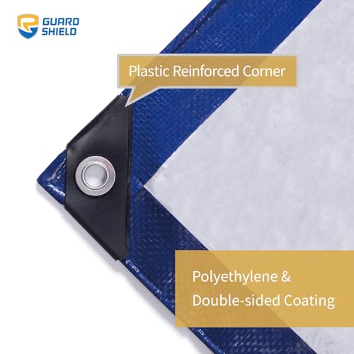 GUARD SHIELD Tarp 12x20 Feet Waterproof Blue/Silver Tarps 8Mil Multi Purpose UV Resistant Cover for Outdoor,Camping,Tent,Boats - color: Blue/Silver, size: 12x20 Feet
