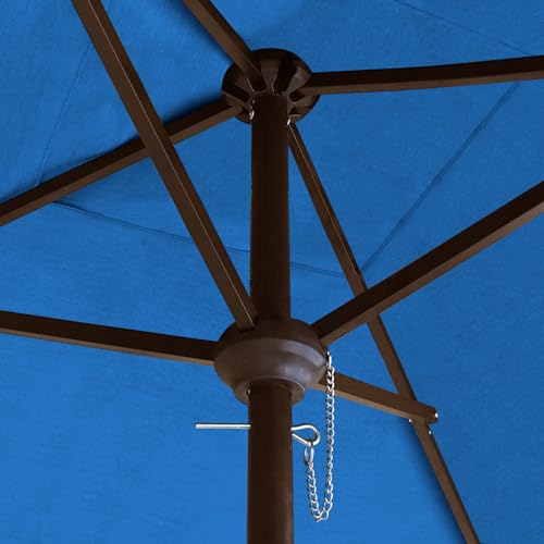 EliteShade USA 10-Year-Non-Fading 6x6Ft Square Market Patio Umbrella, UPF 50+ UV Protection Performance Sun Umbrella, Heavy Duty Commercial Grade Outdoor Table Umbrella with Crank, Windproof Vented Top for Garden, Pool, Deck and Outdoor Playsets, Royal Bl