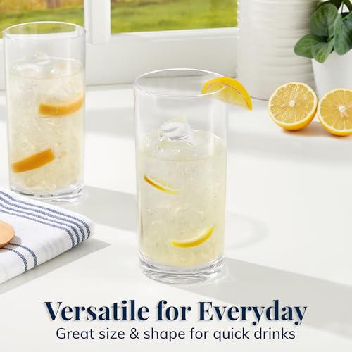 US Acrylic Classic Clear Plastic Reusable Drinking Glasses (Set of 6) 16oz Water Cups | BPA-Free Tumblers, Made in USA | Top-Rack Dishwasher Safe - color: Clear, size: Water Tumblers