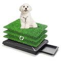 COZIWOW 25" x 20" Grass Pad for Dogs with Tray, Washable Indoor Dog Potty with 3PCS Artificial Grass Pads, Portable Dog Grass Pad with Tray for Balcony Apartment, Ideal for Small/Medium Dogs - size: M - 25x20x3.4 IN