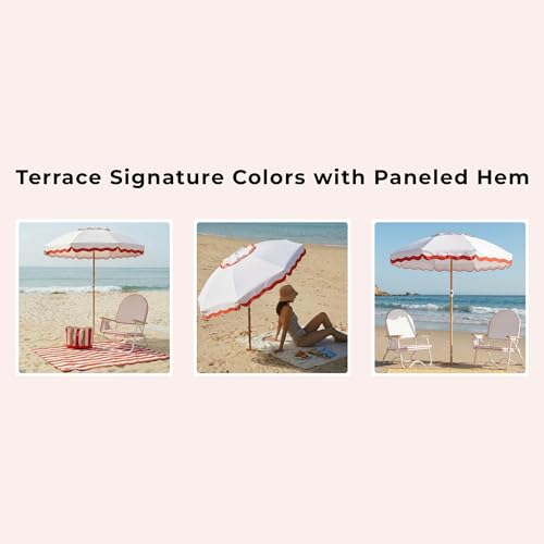 6FT Patio Beach Umbrella for Outdoor, UPF 50+ Sun Shade for Patio, Backyard, Garden, Pool and Beach, Tilt Adjustable, Portable, Harbour Rosé Pink - color: Harbour Rosé Pink