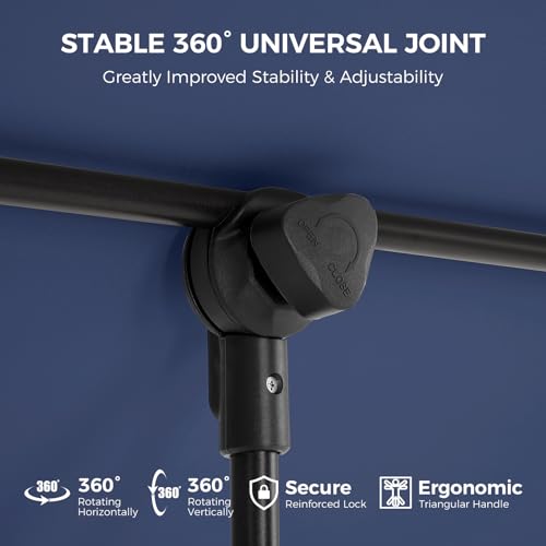 HOMSHADE 6x4ft Outdoor Balcony Umbrella - Flat Porch Pool Patio Umbrella Rectangular Canopy Shade UPF50+ UV Protection 360° Rotating & Tilting All Angles Applicable (Navy Blue, No Base) - color: Navy Blue