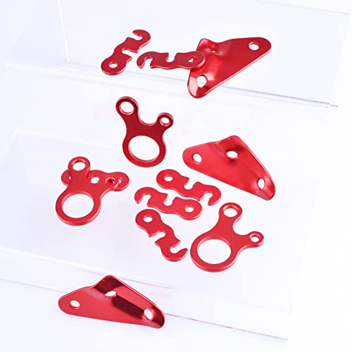 TRIWONDER Guyline Cord Adjuster Rope Tensioner Tent Guy Line Paracord Tightener Loop Alien Aluminum Alloy for Camping Hiking (Red (Snail Shape) - 12 Pack) - color: Snail Shape - Red (12 Pack)