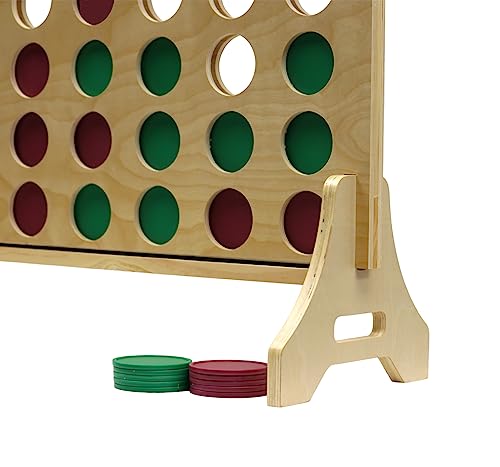 Tailgating Pros Premium Giant Four in a Row with Carrying Case - Jumbo Oversized Outdoor Yard Game - Connect Multiple Pucks in a Row to Win - Many Puck Colors Available! - color: Kelly / Maroon