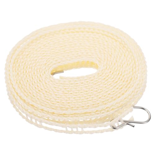 uxcell Portable Clothesline, 16.4ft Nylon Windproof Non-Slip Washing Line Rope for Courtyard Outdoor Travel Camping Laundry Drying, Beige - color: Beige, size: 16.4ft