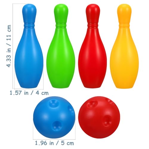 Toyvian Bowling Set - Bowling Games for Kids Indoor Small Bowl Pins Family Sports Games Set for Toddlers 3-8 Years Old
